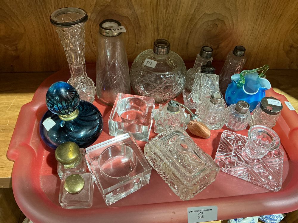 Lot 335: A Collection of Silver Topped Glassware and Crystal Items for Spares or Repairs
