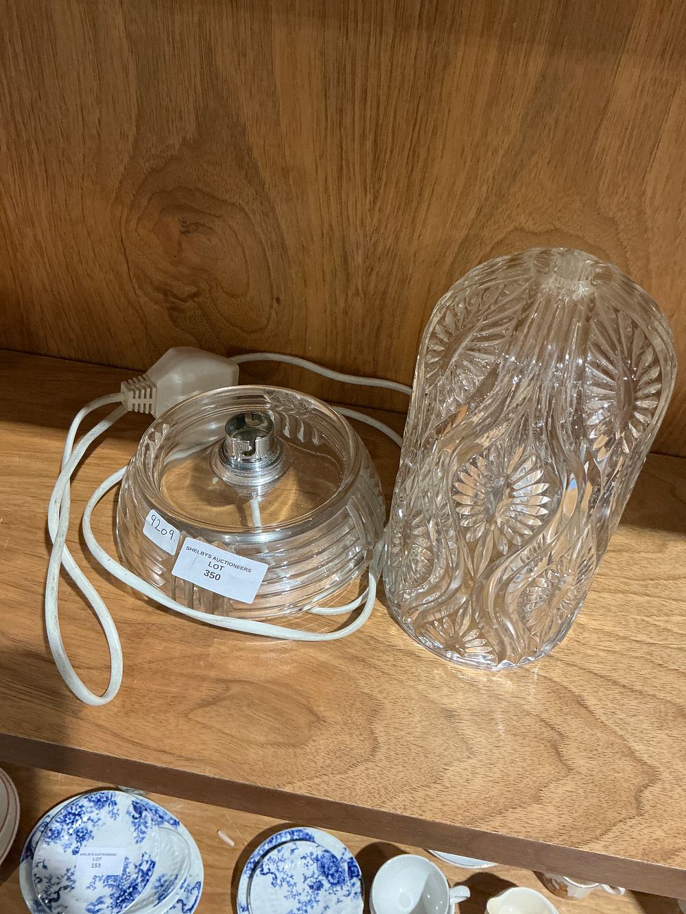 Lot 350: A Vintage Pressed Glass Table Lamp