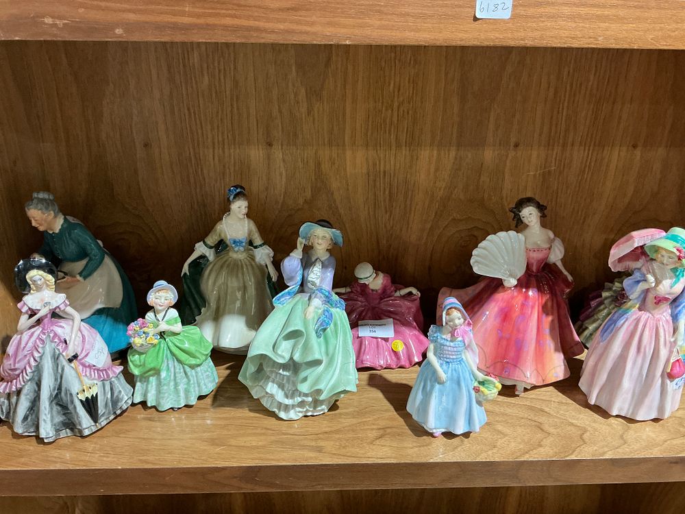 Lot 356: A Group of Royal Doulton Porcelain Figurines all are restoration items have damage