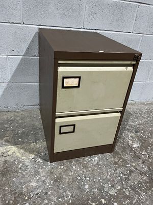 Phoenix Two-Drawer Fireproof Vertical Filing Cabinet, Mid-20th Century Industrial Design. A 