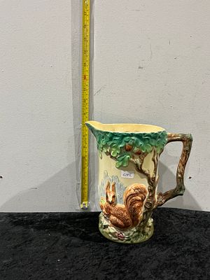 A Wade Heath Art Deco Woodland Squirrel Pitcher, England, circa 1930-1940. A vintage Wade Heath 