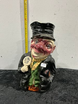 Staffordshire, 'I Am On The Black List' Character Planter. A Staffordshire glazed earthenware 