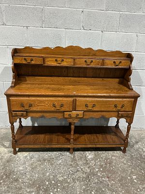 A Mid-20th Century Oak Welsh Dresser in the 17th Century Style. A mid-to-late 20th-century oak 