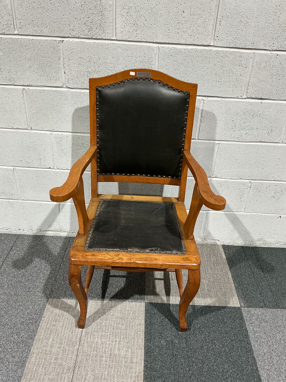 Lot 179: Early 20th Century Solid Oak Presentation Armchair