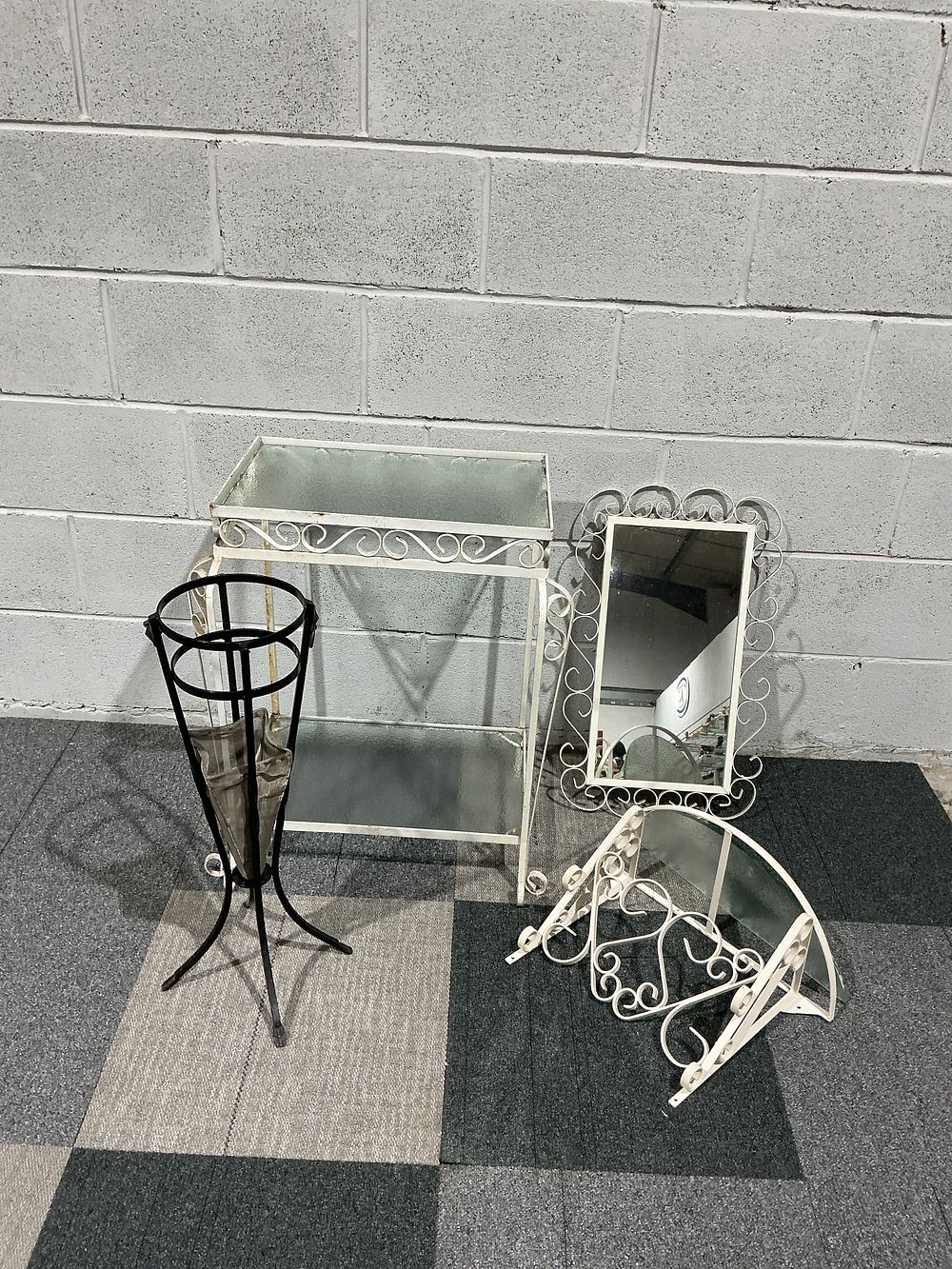 Lot 183: A Collection of Mid-Century French Provincial Style Wrought Iron and Metal Home Furnishings