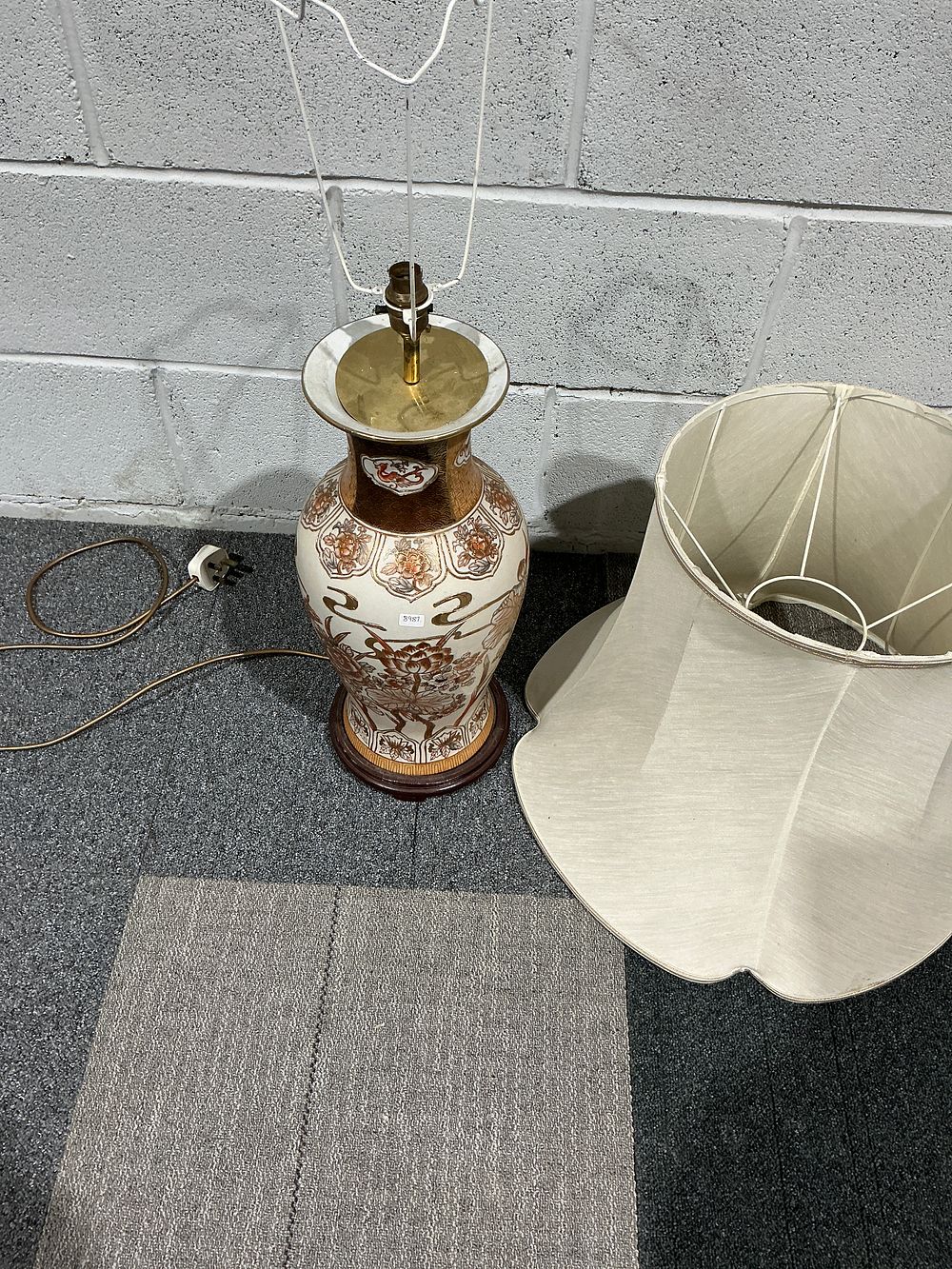 Lot 184: A Mid-20th Century Satsuma Style Ceramic Table Lamp with Gilded Floral Decoration