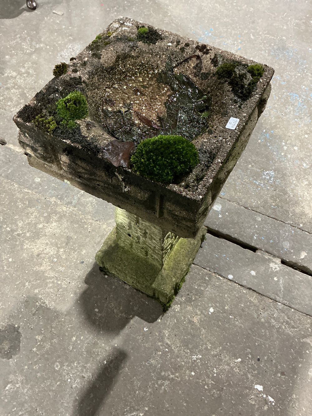 Lot 186: A Weathered Cast Stone Garden Birdbath of Square Form

Category: Stoneware