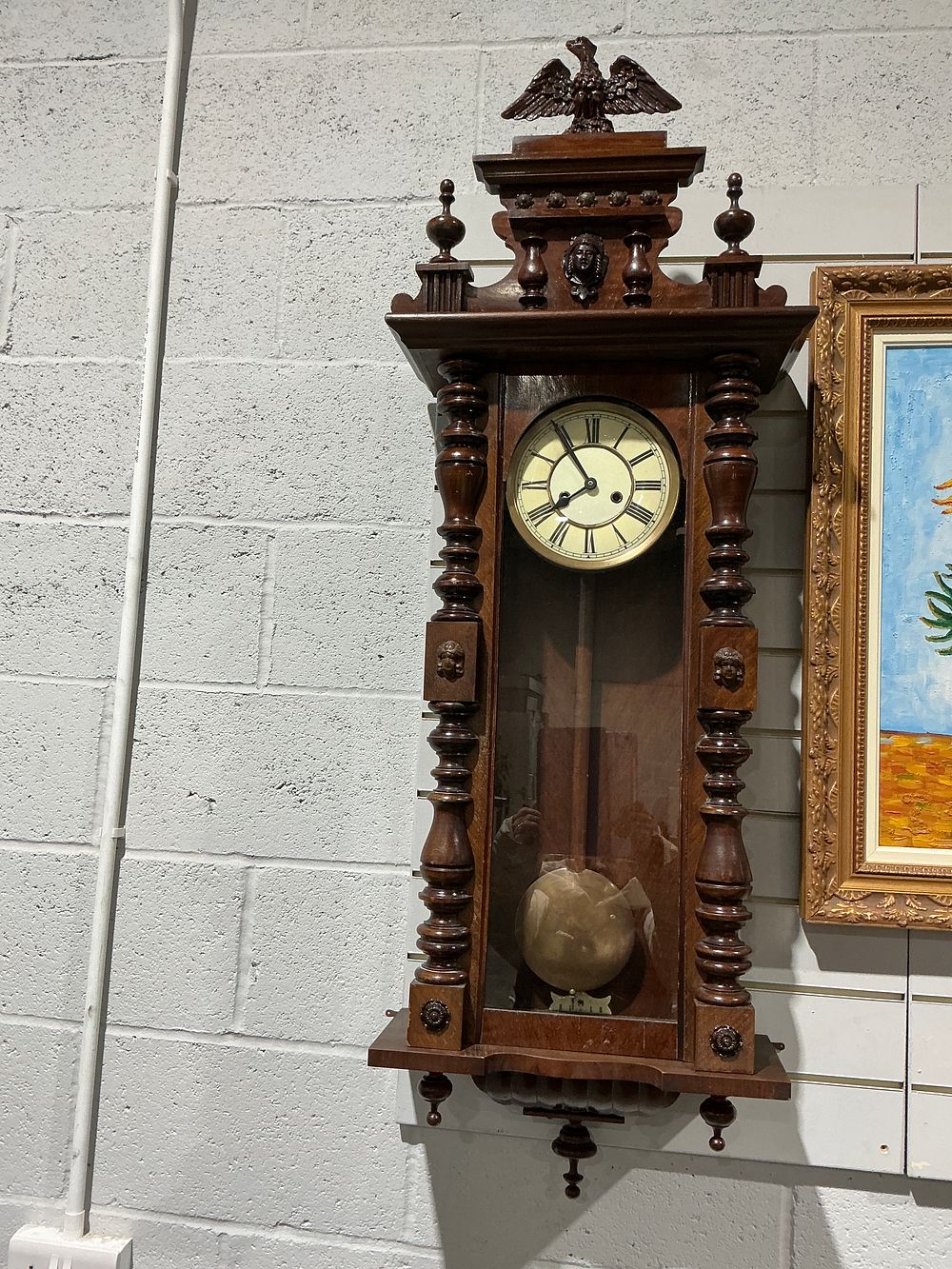 Lot 189: Late 19th-Century Continental Vienna Regulator-Style Wall Clock