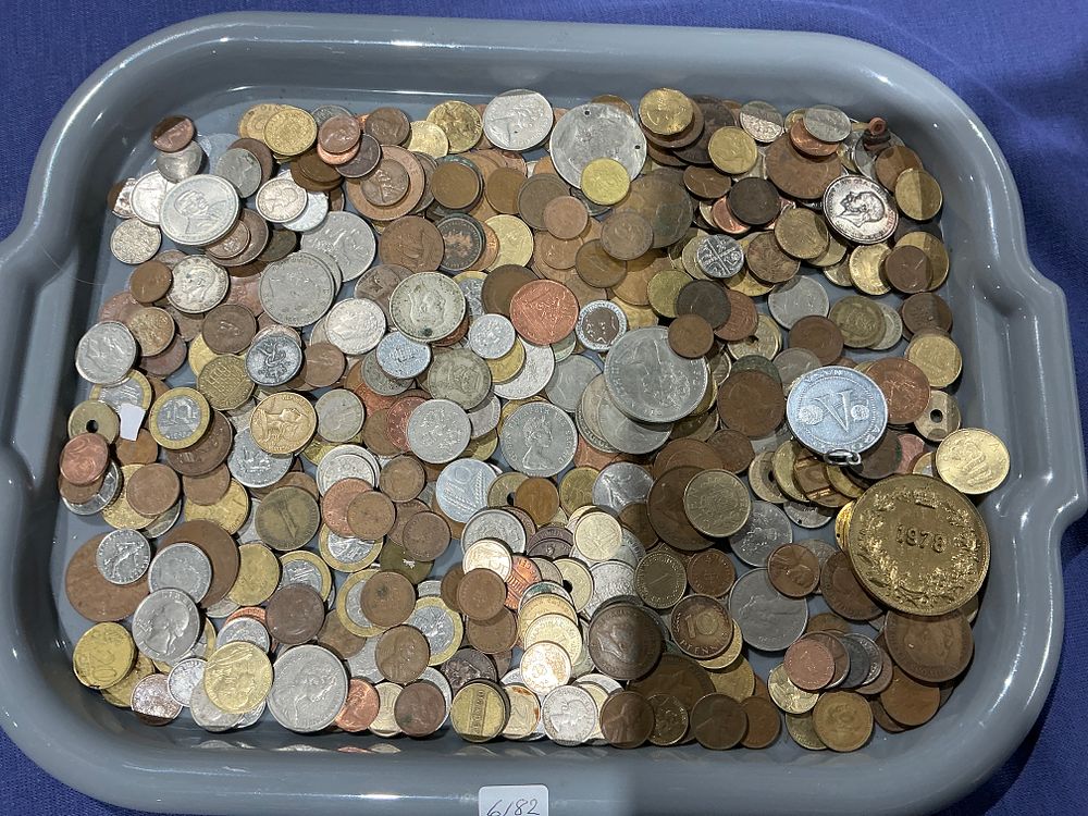 Lot 218: Mixed Base Metal, Assorted World Coins and Tokens