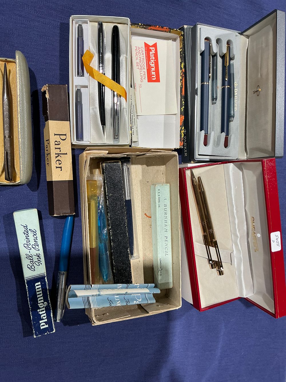 Lot 219: Parker, Sheaffer, and Platignum, A Diverse Collection of Vintage and Modern Writing Instruments in Resin and Gold-Plated Finishes