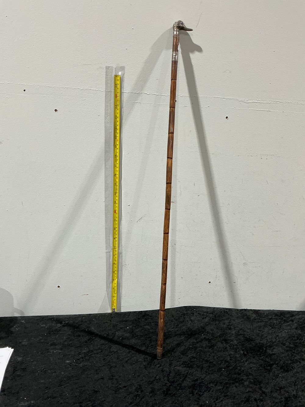 Lot 265: Silver-Toned Metal Bird-Head, Bamboo Walking Cane, Late 19th/Early 20th Century