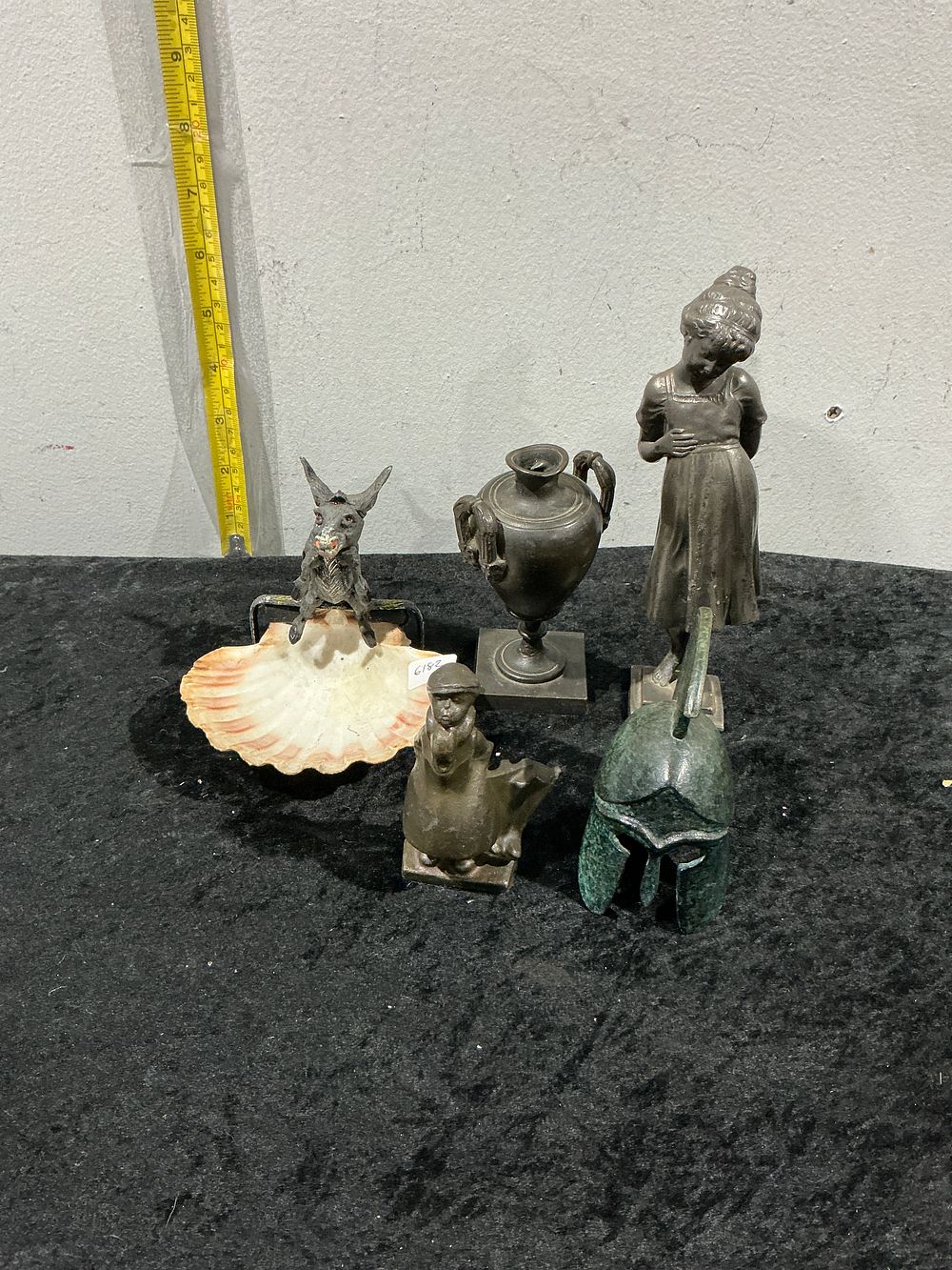 Lot 296: A Collection of Five Grand Tour Style Metal Mixed-Media Decorative Objects