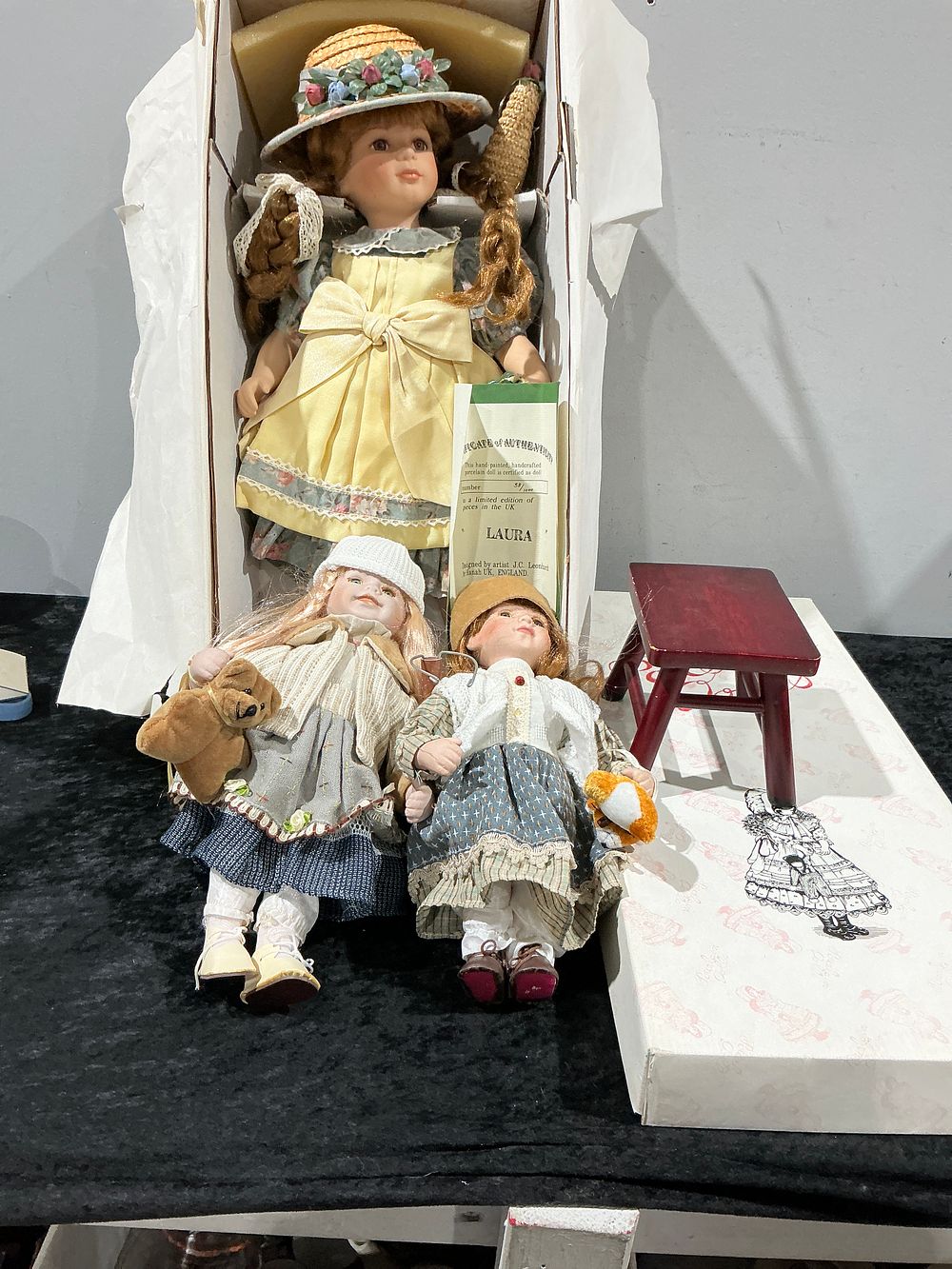 Lot 303: J.C. Leon for Leonah UK, Artist and Companion Dolls, Bisque Porcelain, 22in