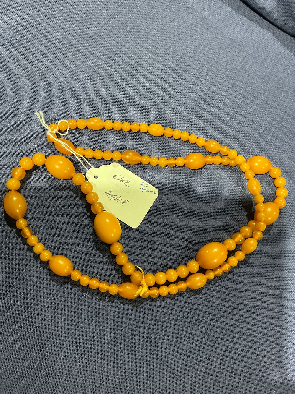 Lot 315: Butterscotch Amber Beaded Continuous Strand Necklace
