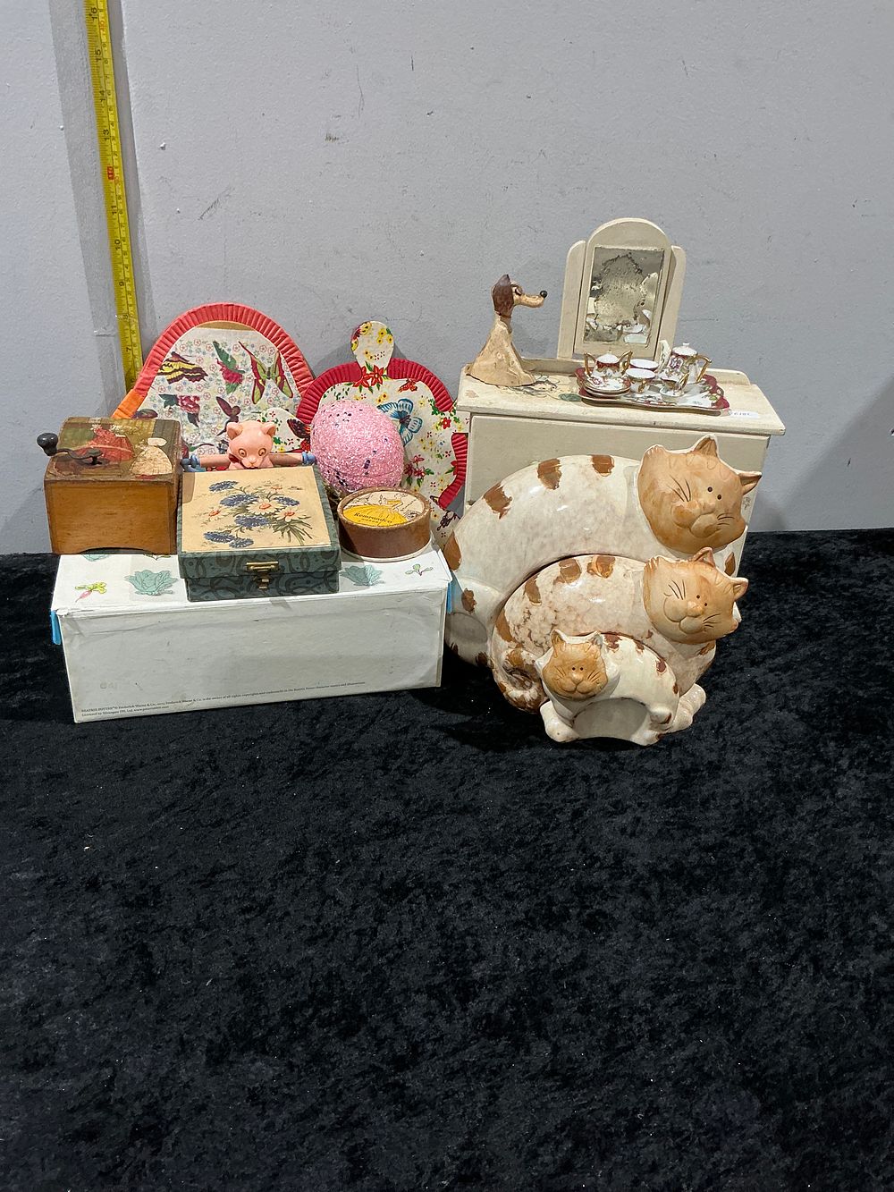 Lot 331: Unattributed, Ceramic Cat Group and Miniature Collectibles