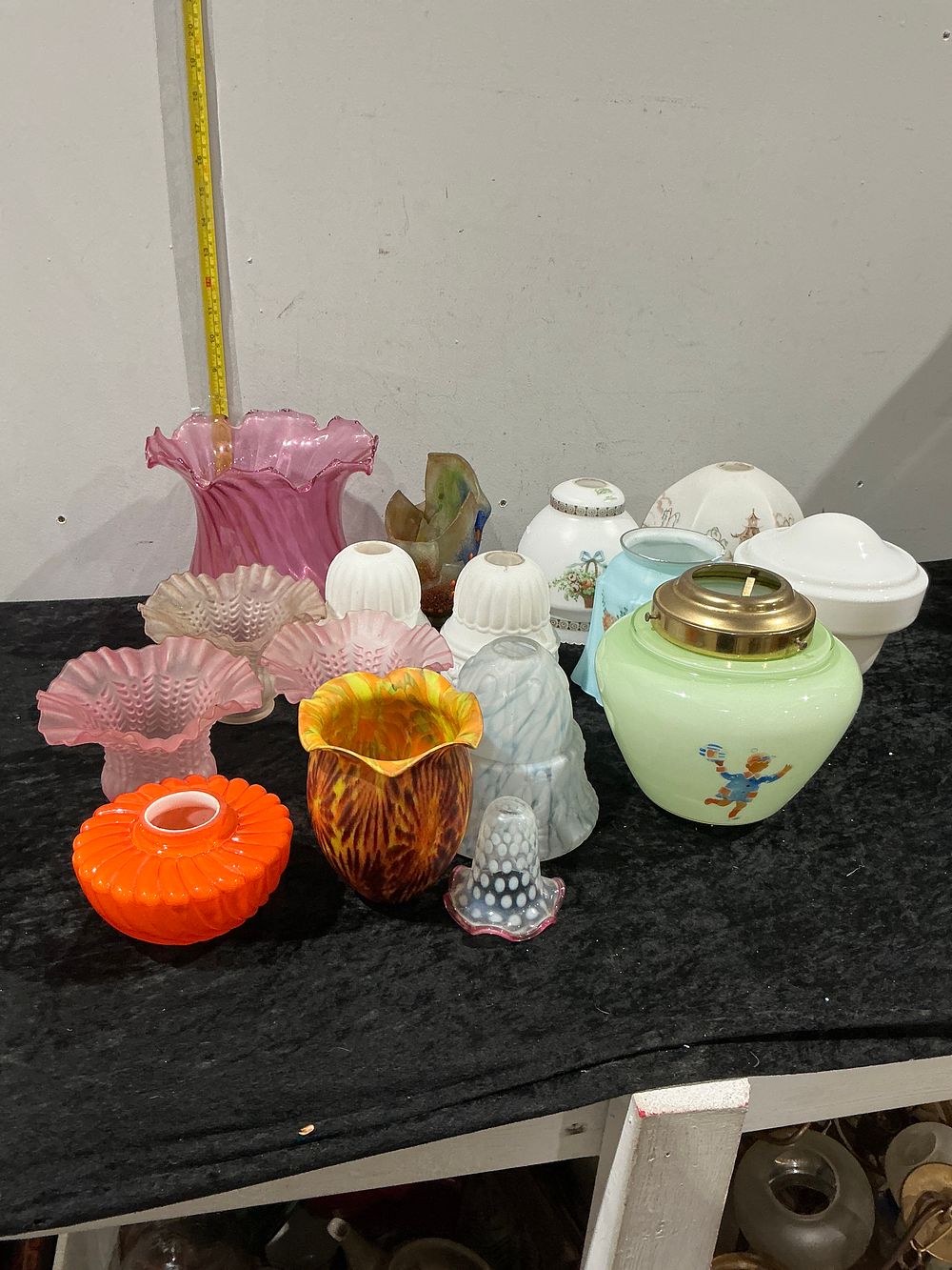 Lot 350: Various age lamp and ceiling shades
