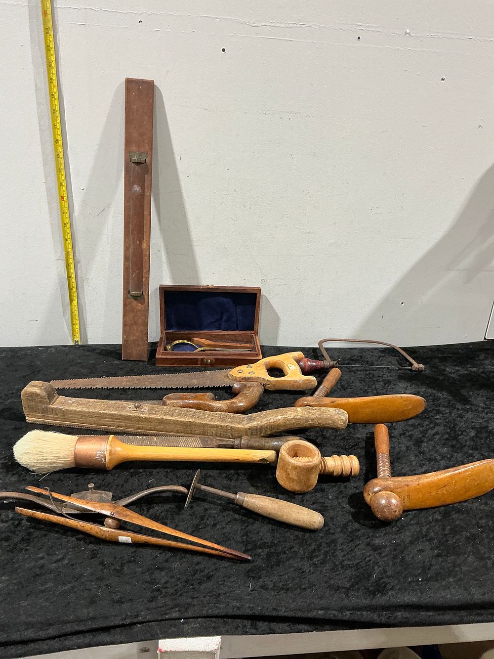 Lot 355: Unattributed, Natural Patina, Harness Maker's and Woodworking Tool Collection
