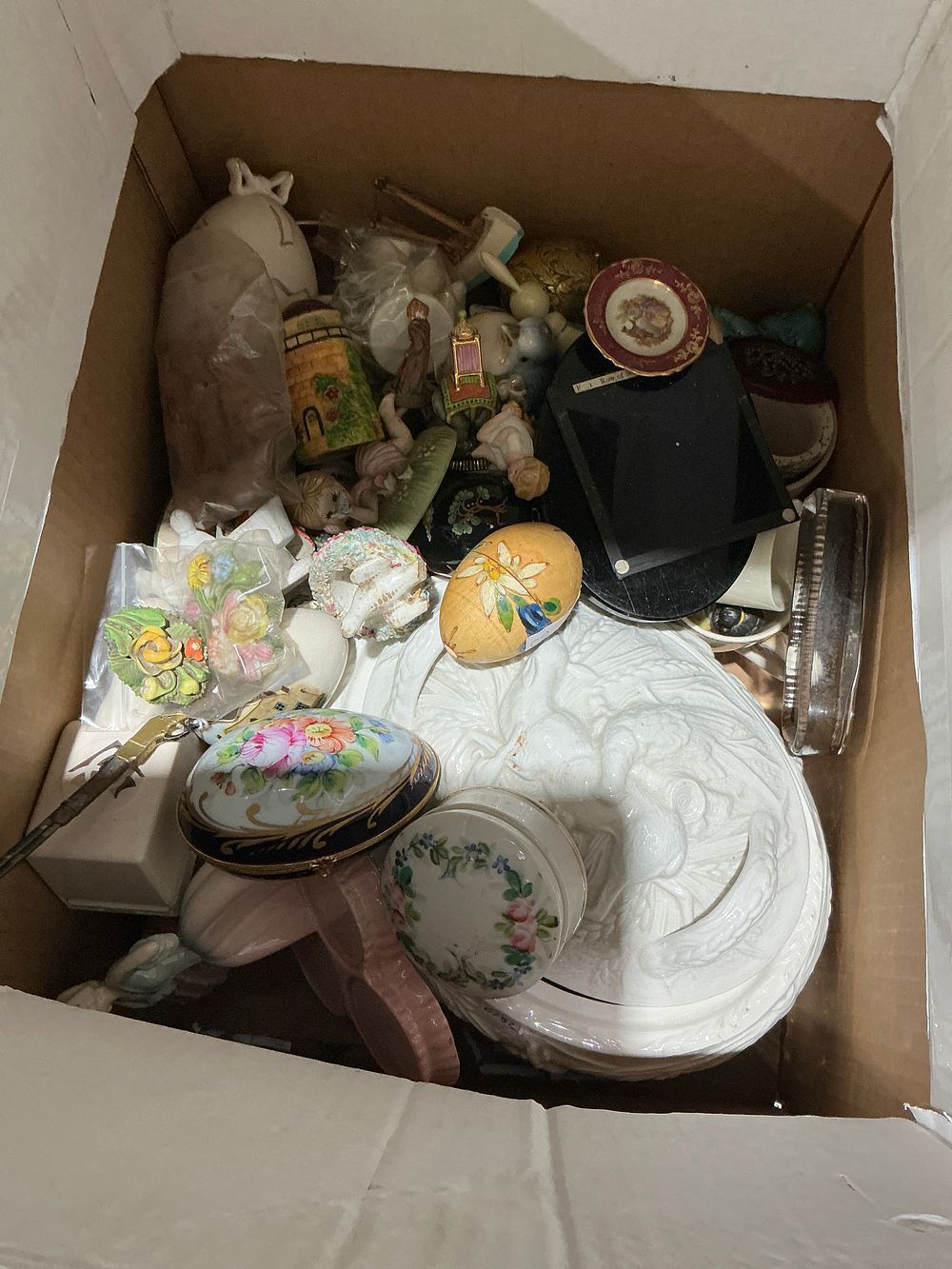 Lot 369: A Mixed Collection of Decorative Porcelain and Ceramic Objects Including a Large Classical Relief Plaque