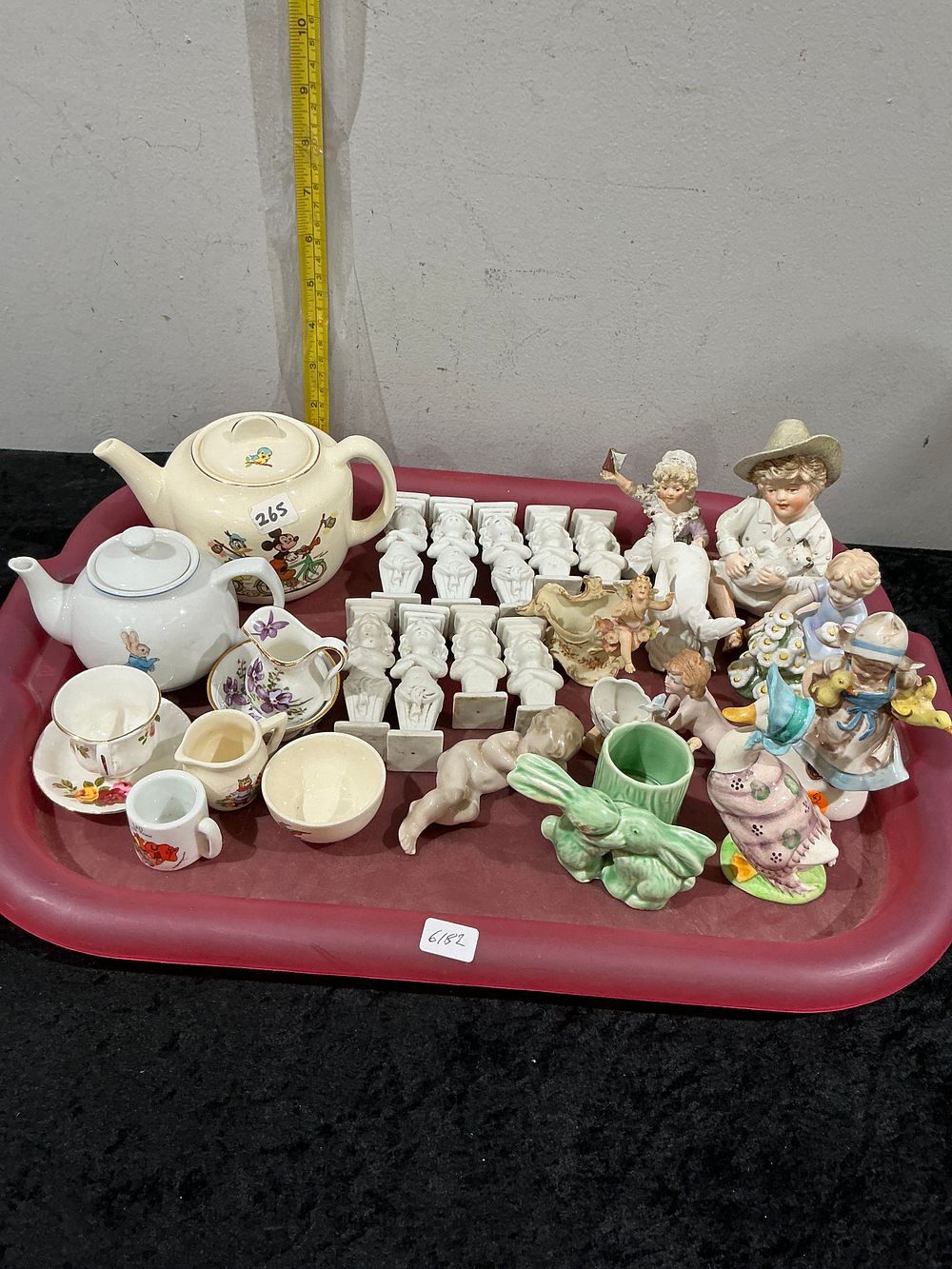 Lot 266: A Mixed Collection of Decorative Ceramics and Porcelain including Character Teapots and Figurines