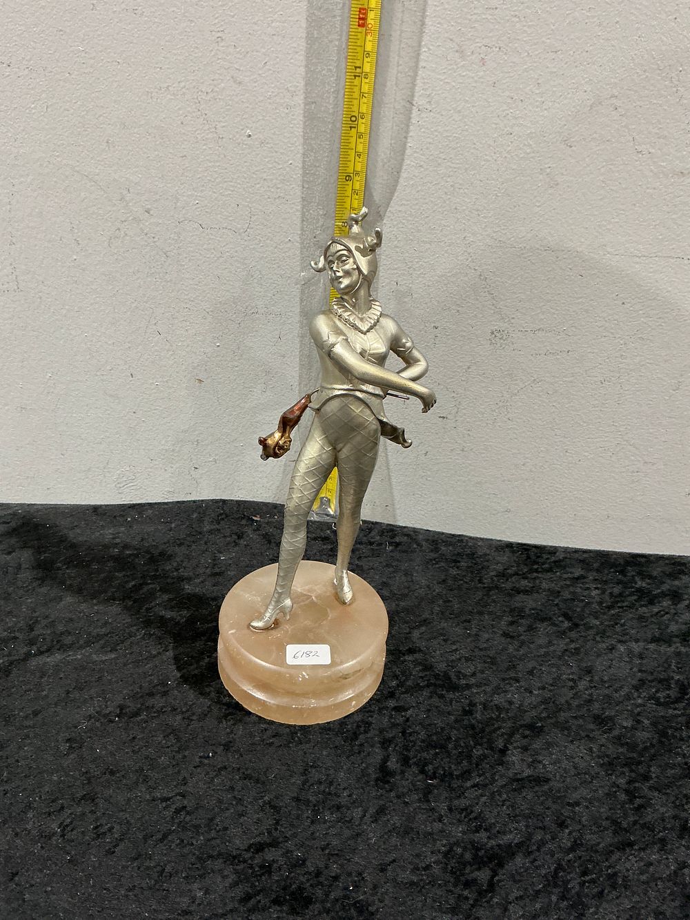 Lot 293: An Art Deco Silvered Bronze Figure of a Harlequin, in the manner of Josef Lorenzl