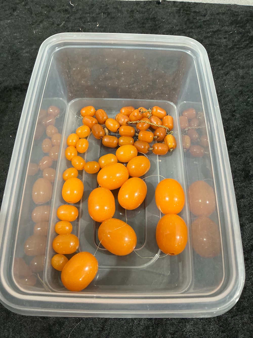 Lot 331: Yellow-Toned Metal and Butterscotch-Tone Opaque Bead Jewelry Components