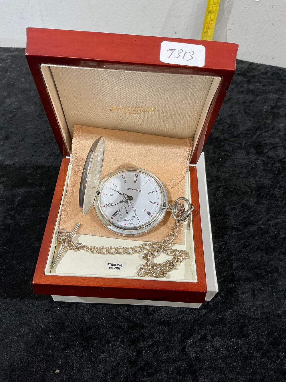 Lot 164: Jean Pierre Sterling Silver Half Hunter Pocket Watch
