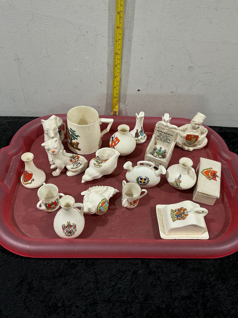 Lot 202: A collection of British souvenir crested porcelain including W.H. Goss and Willow Art