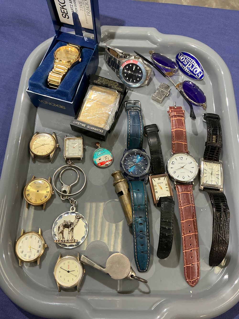 Lot 244: Base Metal Watch Bracelets and Accessories including Sekonda and Diver Style