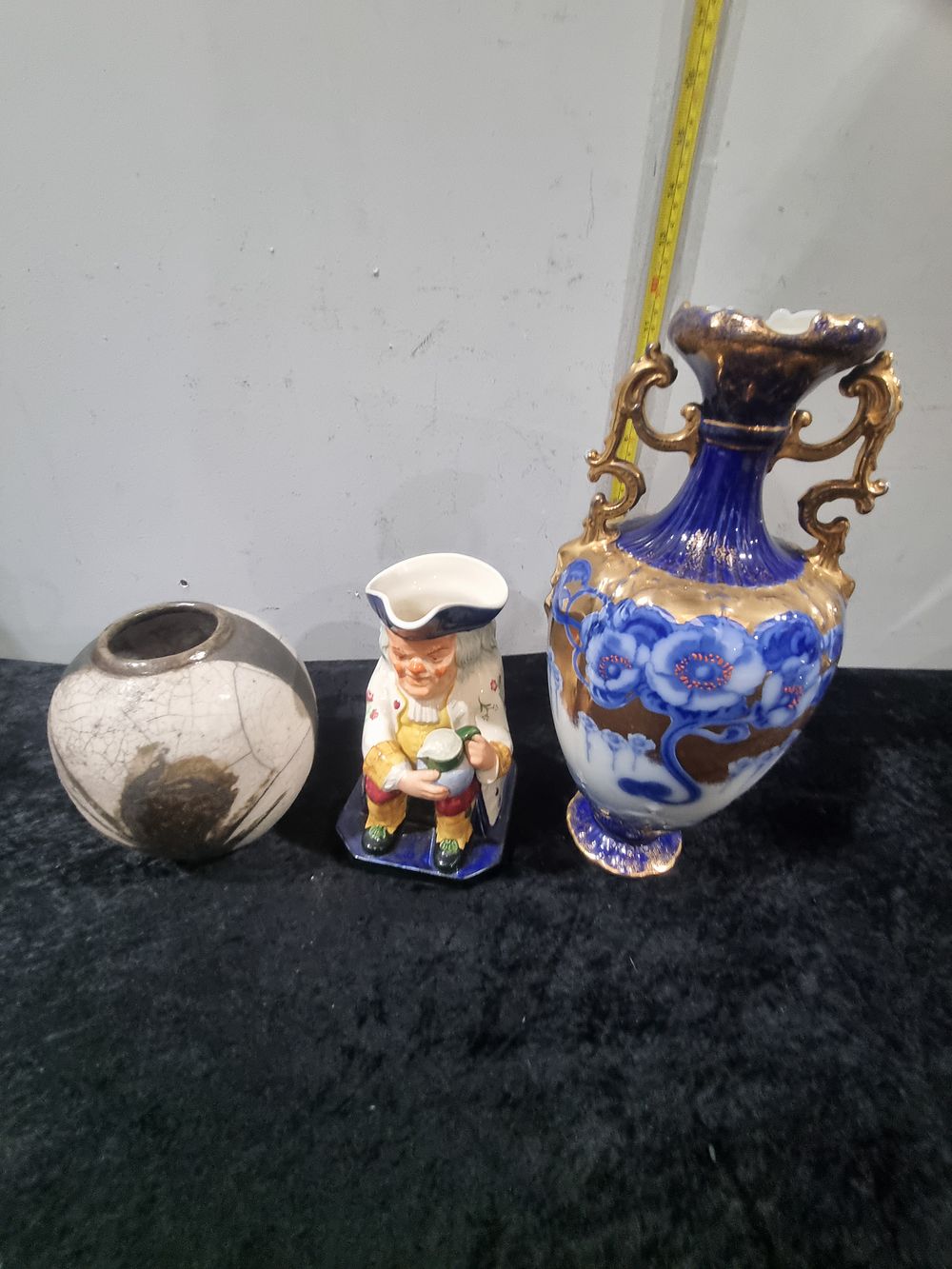 Lot 158: A Trio of Ceramics Including a Royal Dux Porcelain Vase, a Copeland Spode Figurine, and a Studio Pottery Vessel