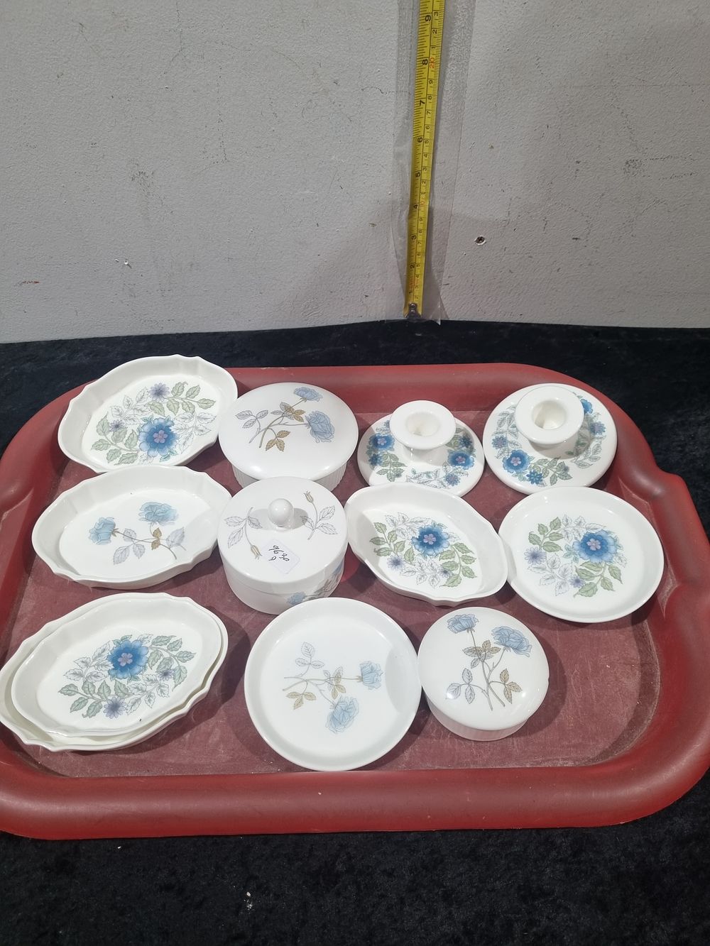 Lot 369: A Collection of Eleven Wedgwood Ice Rose Pattern Bone China Tableware Items