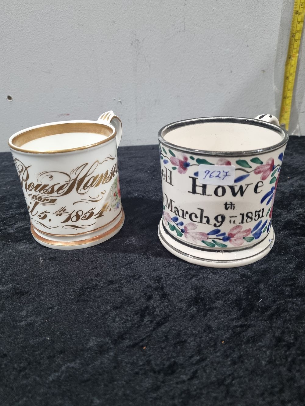 Lot 376: Two 19th Century Inscribed Ceramic Presentation Mugs