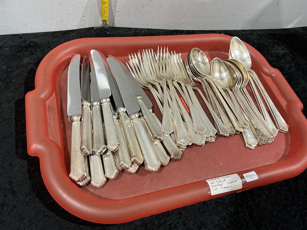 Lot 159: A Silver Plated Flatware Service in the Dubarry Pattern