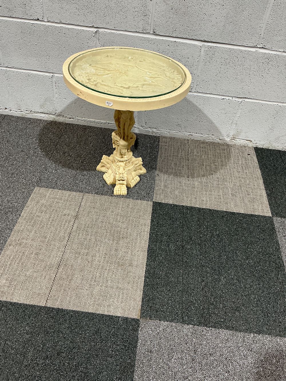Lot 196: A Vintage Chinese Faux Ivory Style Carved Resin Opium Table