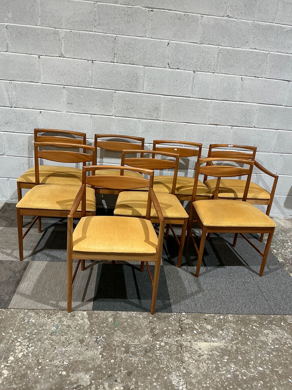Lot 199: A Set of Eight Mid-Century Teak Macintosh Dining Chairs
