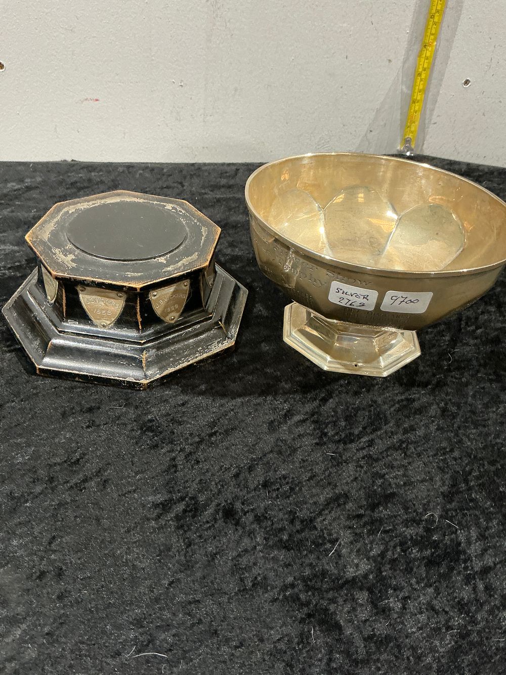 Lot 258: Two items comprising a Silver Trophy Bowl and Associated Octagonal Plinth