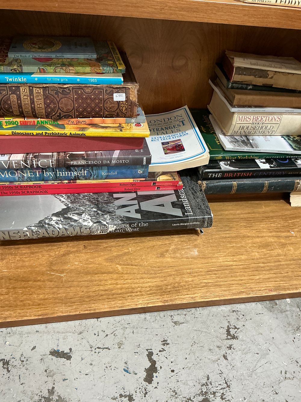Lot 279: A Collection of Miscellaneous Books and Annuals Including Mrs. Beeton's Book of Household Management and The Child's Bible