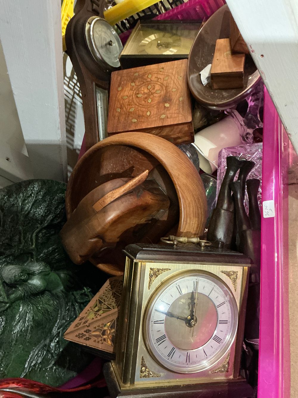 Lot 283: A Collection of Decorative and Household Items Including a Metamec Mantel Clock