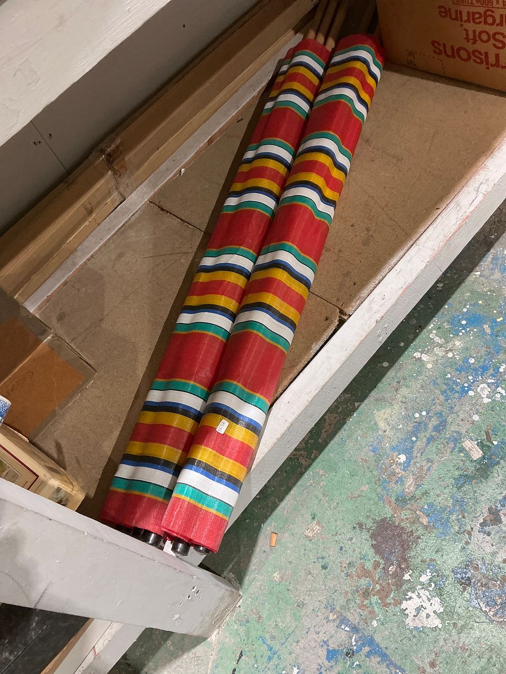 Lot 296: A Pair of Multi-Coloured Striped Beach Windbreakers