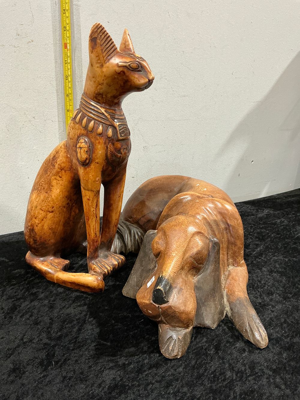 Lot 343: A Pair of Mid-Century Modern Carved Wood Animal Sculptures