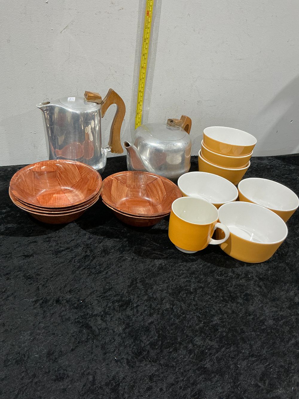 Lot 353: A Collection of Mid-Century Modern Style Kitchenware and Tableware including Aluminium and Ceramic Pieces