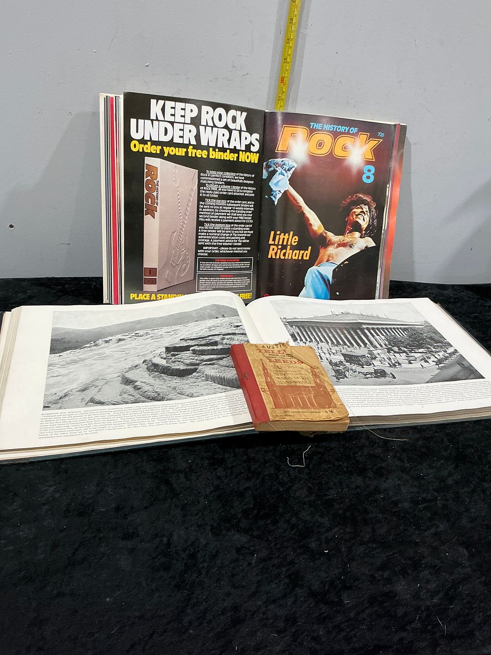 Lot 363: A Trio of Printed Works comprising The History of Rock Magazine, Austick's Guide to Leeds, and a Large Format Illustrated Geographical Volume