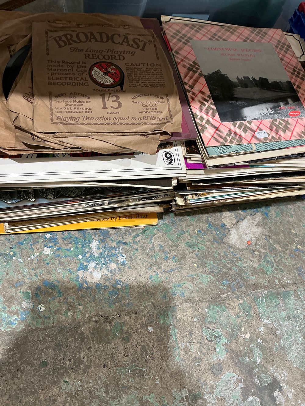 Lot 366: An Assortment of Vintage Gramophone and Long-Playing Records including Broadcast and Vogue Labels