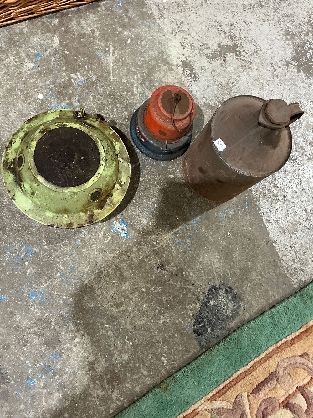 Lot 375: A Trio of Vintage Industrial and Domestic Metalware including a Plumbob Component