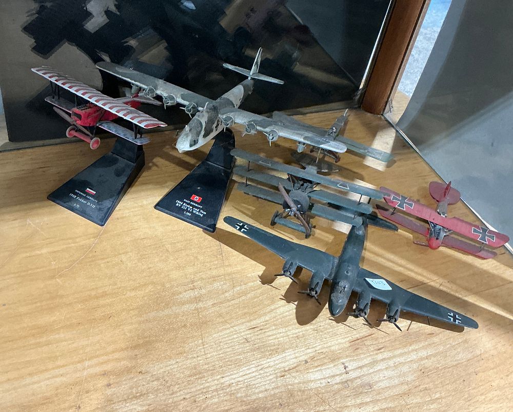 Lot 252: A Collection of Atlas Editions and Similar Die-cast German Military Aircraft Models Metal and Plastic