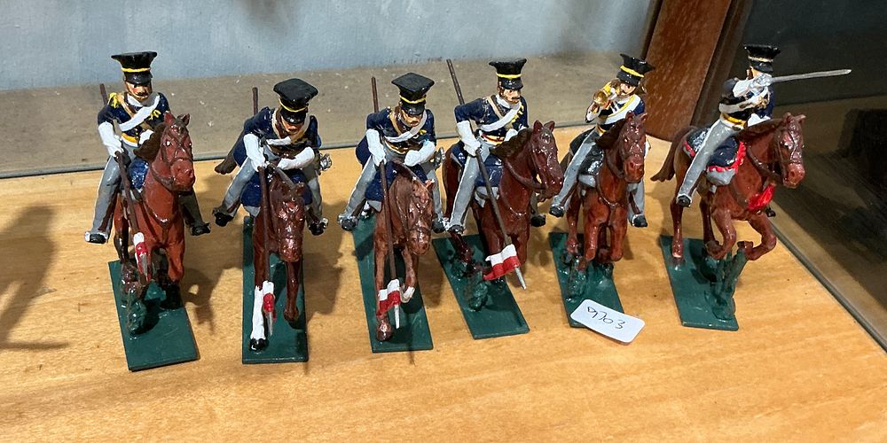 Lot 271: A Set of Six Hand-Painted Napoleonic Polish Lancers of the Imperial Guard Cavalry Figures