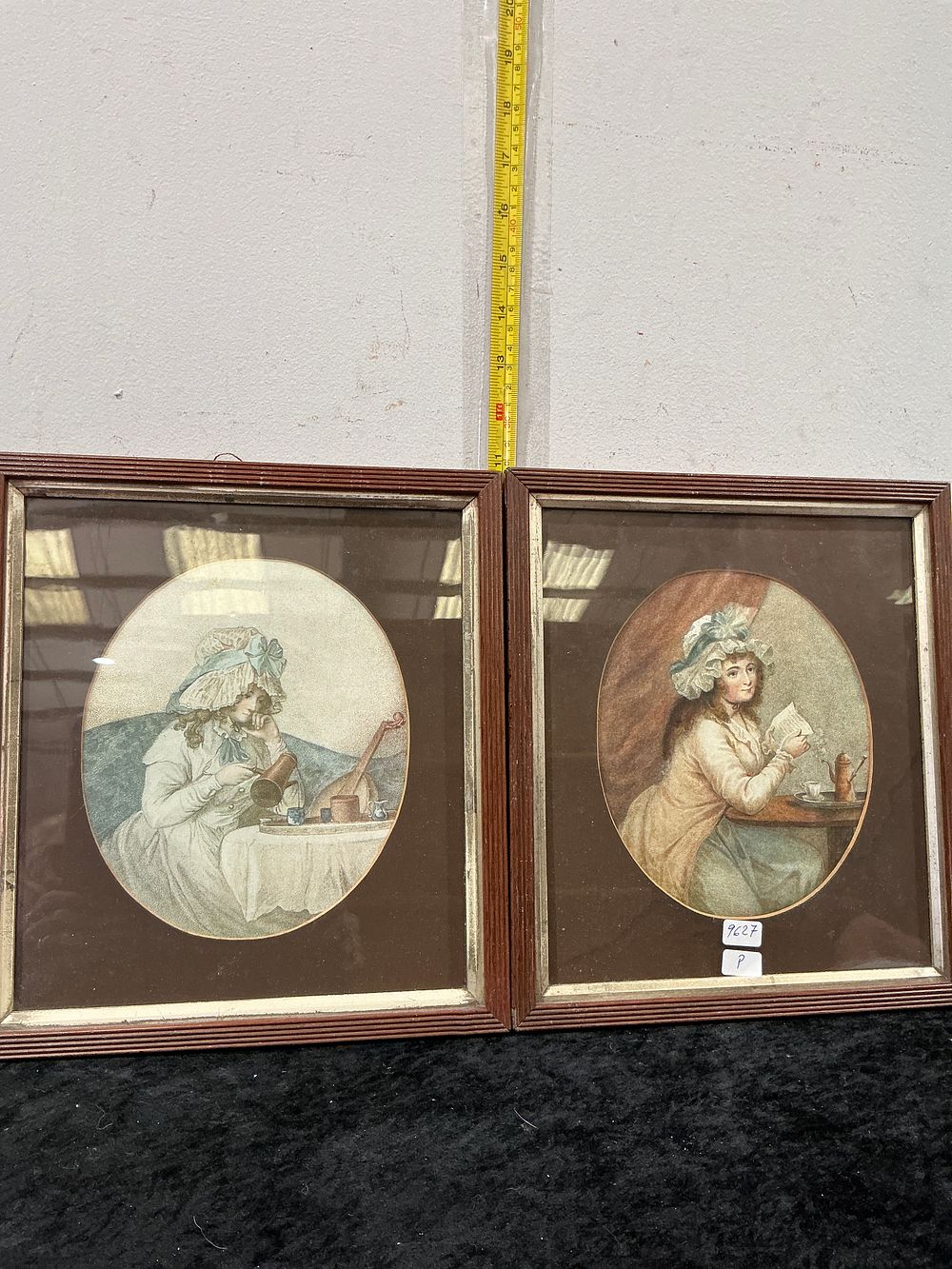 Lot 389: A Pair of Late 18th Century Style Stipple Engravings of Domestic Scenes