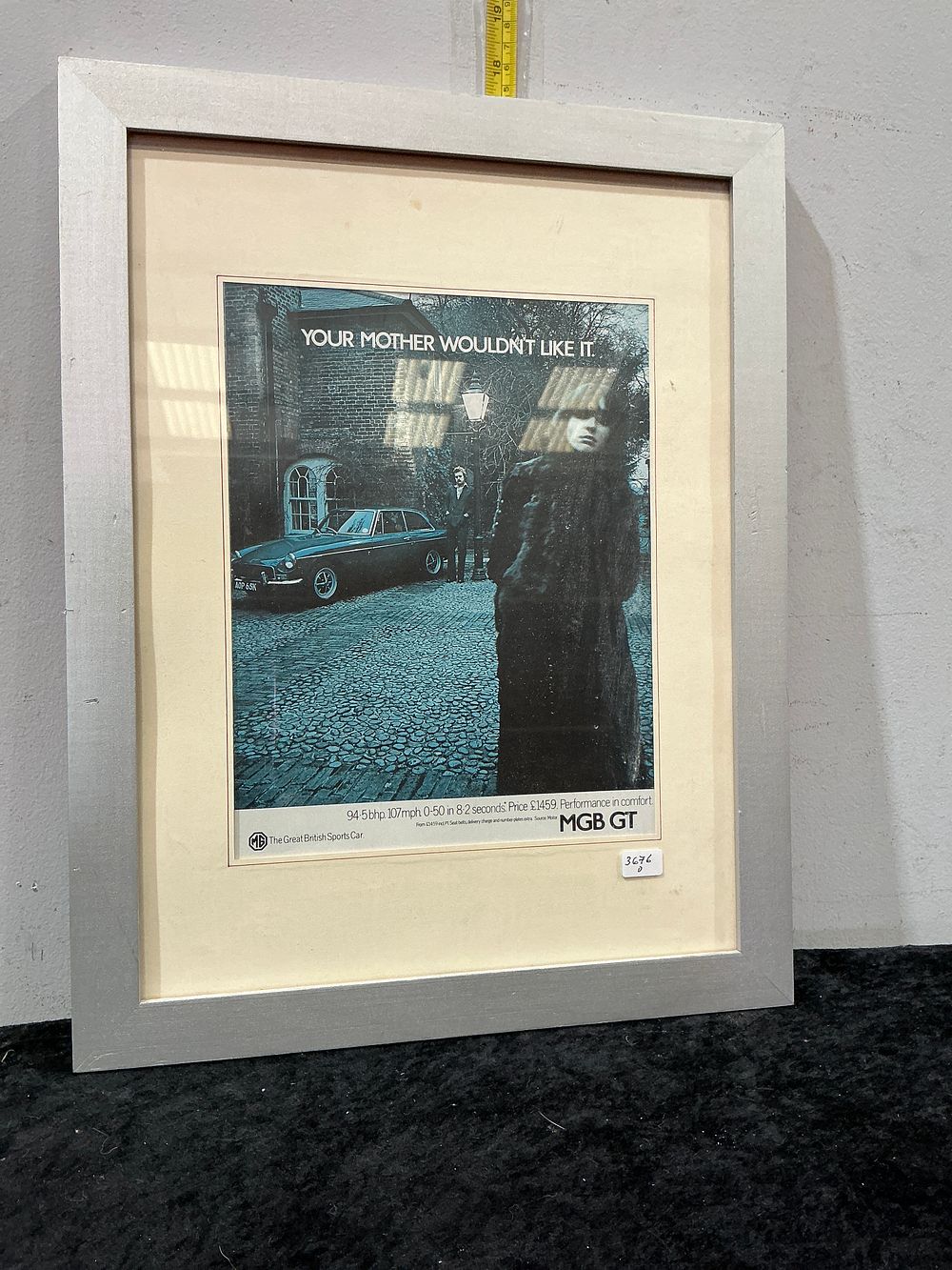 Lot 390: Framed Vintage MGB GT Your Mother Wouldn't Like It Advertising Print