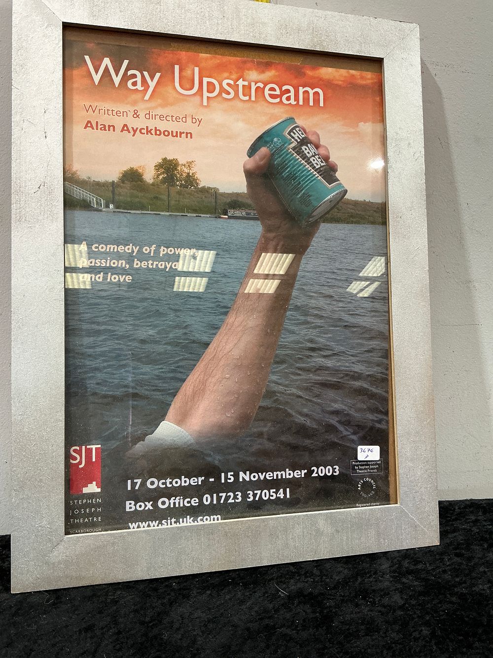 Lot 391: Framed Stephen Joseph Theatre Production Poster for Way Upstream by Alan Ayckbourn 2003