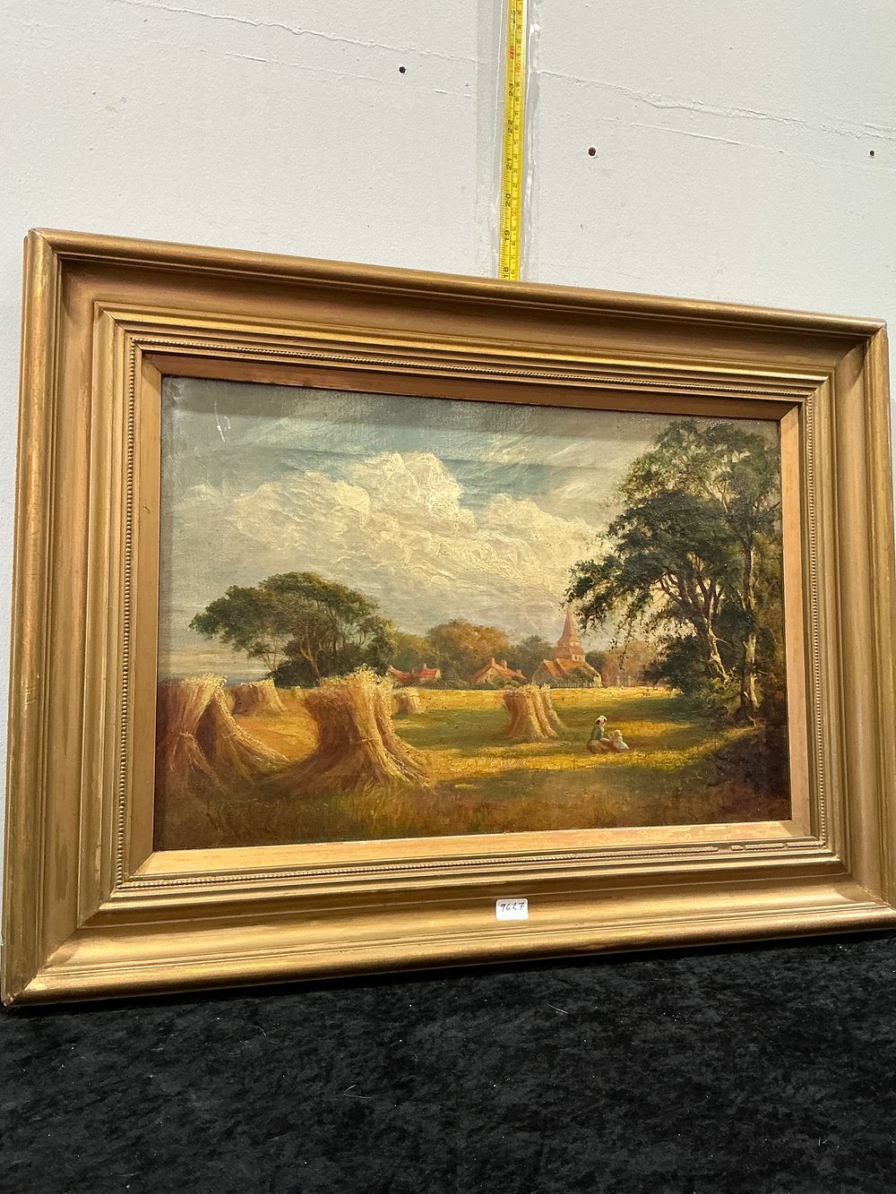 Lot 393: British School, 19th Century, Harvest Landscape, Oil on Canvas
