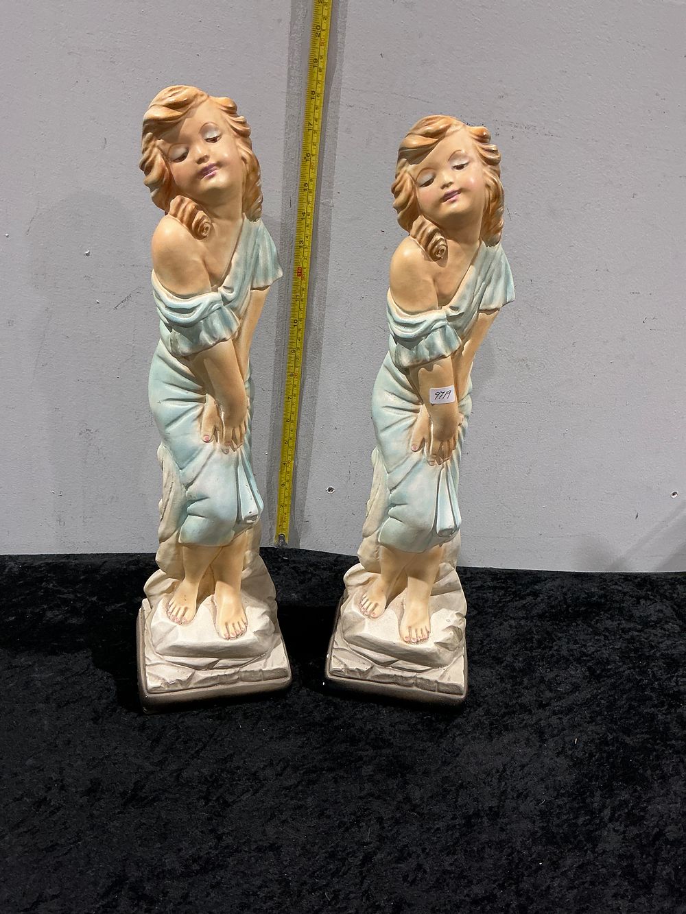 Lot 463: A Pair of Mid-20th Century Painted Chalkware Figurines of Classical Young Women
